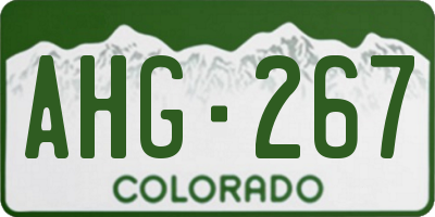 CO license plate AHG267