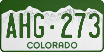 CO license plate AHG273