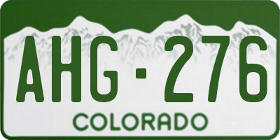 CO license plate AHG276