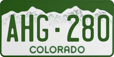 CO license plate AHG280