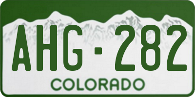 CO license plate AHG282