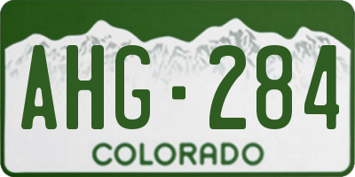 CO license plate AHG284