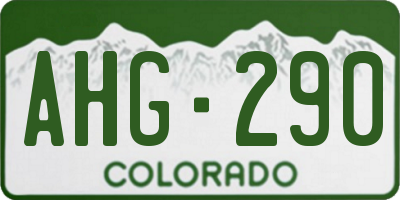 CO license plate AHG290