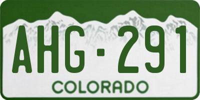 CO license plate AHG291