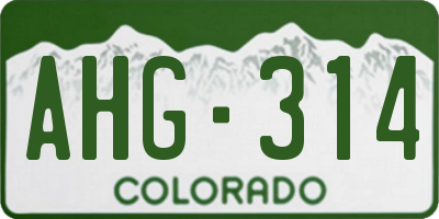 CO license plate AHG314