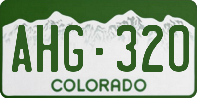 CO license plate AHG320