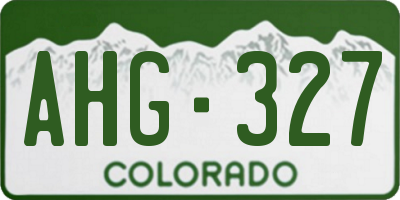 CO license plate AHG327