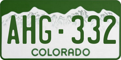 CO license plate AHG332