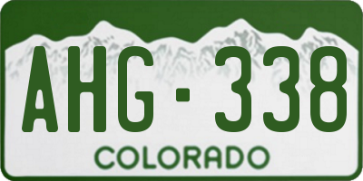 CO license plate AHG338