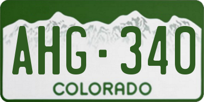 CO license plate AHG340