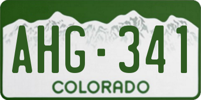 CO license plate AHG341