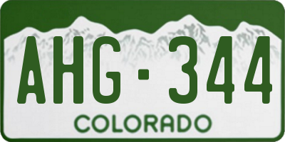 CO license plate AHG344