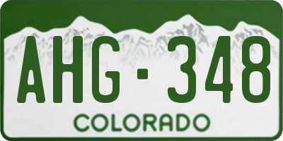 CO license plate AHG348