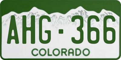 CO license plate AHG366