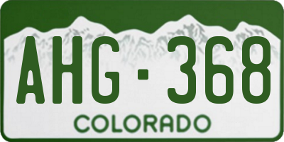 CO license plate AHG368
