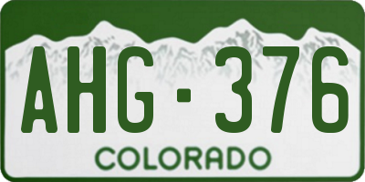 CO license plate AHG376