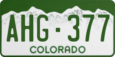 CO license plate AHG377