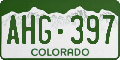 CO license plate AHG397