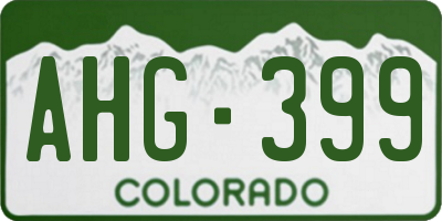 CO license plate AHG399