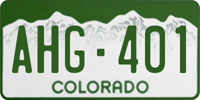 CO license plate AHG401