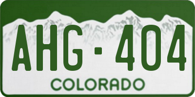 CO license plate AHG404