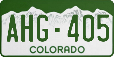 CO license plate AHG405