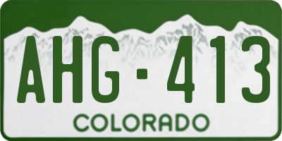 CO license plate AHG413