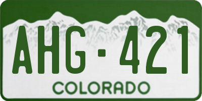 CO license plate AHG421