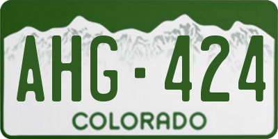 CO license plate AHG424