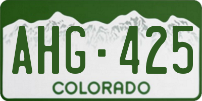 CO license plate AHG425
