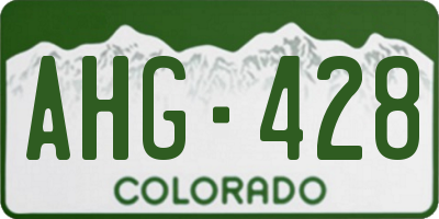 CO license plate AHG428