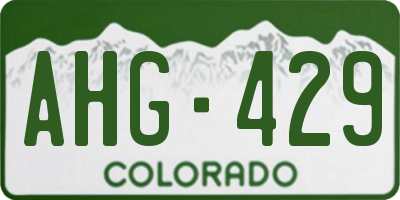 CO license plate AHG429