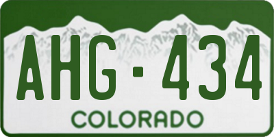 CO license plate AHG434