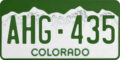 CO license plate AHG435