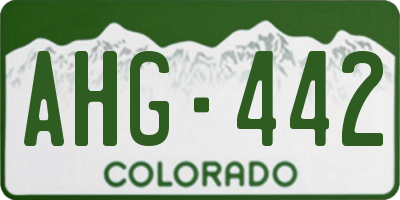 CO license plate AHG442