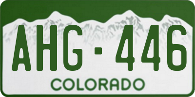 CO license plate AHG446