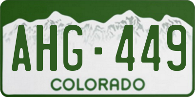 CO license plate AHG449