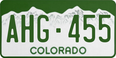 CO license plate AHG455
