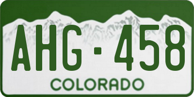 CO license plate AHG458