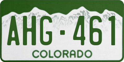 CO license plate AHG461