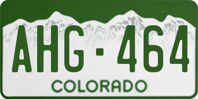CO license plate AHG464