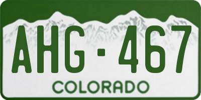 CO license plate AHG467