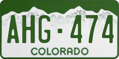 CO license plate AHG474