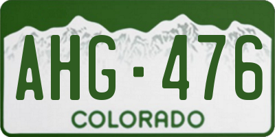 CO license plate AHG476