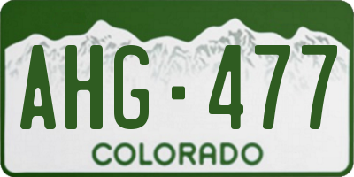 CO license plate AHG477