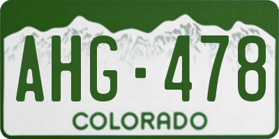 CO license plate AHG478