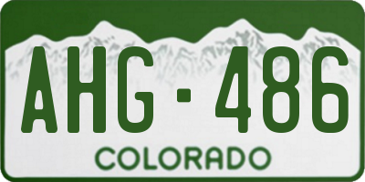 CO license plate AHG486