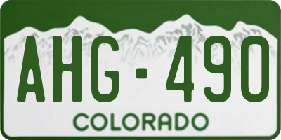 CO license plate AHG490
