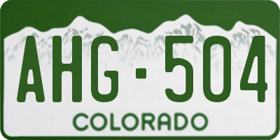 CO license plate AHG504