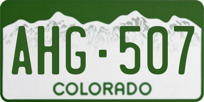 CO license plate AHG507